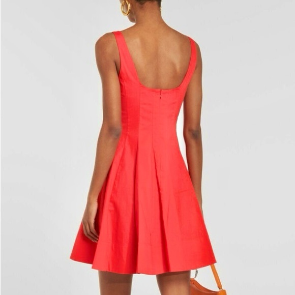 NWT Staud Wells Mini Dress Cayenne - Picture 2 of 16